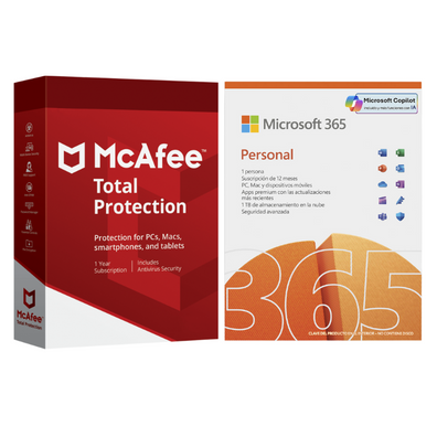 MICROSOFT OFFICE 365 PERSONAL QQ2-00008 CON ANTI-VIRUS MCAFEE TOTAL PROTECTION - High Tech CR